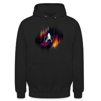 Star Trek The Next Generation Silber Logo - Unisex Hoodie - Schwarz - Vorne - Alina (178cm) & Michal (187cm)