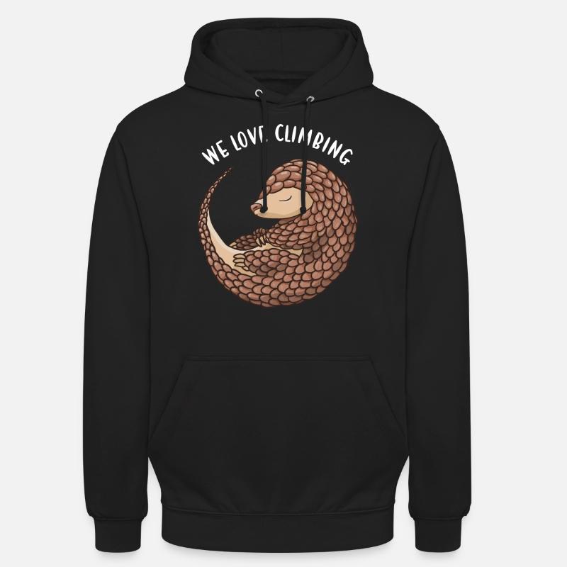 Nous aimons escalader pangolin - Sweat-shirt à capuche unisexe - noir