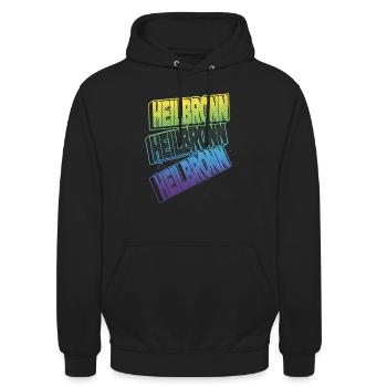 Heilbronn Deutschland Stadt Schrift Skyline Heimat - Unisex Hoodie - Schwarz - Vorne - Alina (178cm) & Michal (187cm)