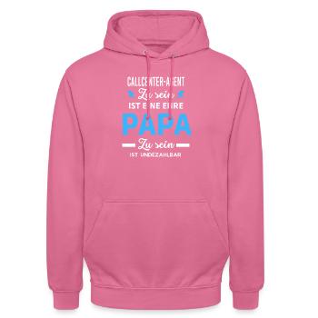 Zu sein ist Papa ist undezahlbar Callcenter-Agent - Unisex Hoodie - Pink - Vorne - Alina (178cm) & Michal (187cm)