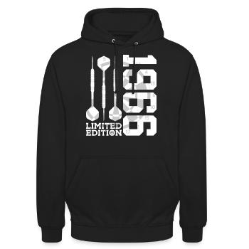 LIMITED EDITION 1966 DARTS 60. GEBURTSTAG - Unisex Hoodie - Schwarz - Vorne - Alina (178cm) & Michal (187cm)