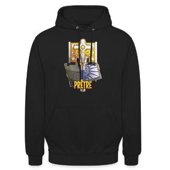 Classe Prêtre - Jeu de role - Sweat-shirt à capuche unisexe - noir - Devant - Alina (178cm) & Michal (187cm)