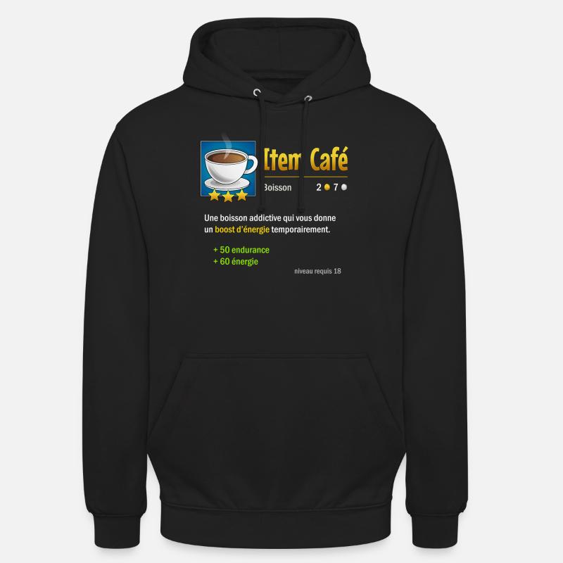 item cafe - Sweat-shirt à capuche unisexe - noir