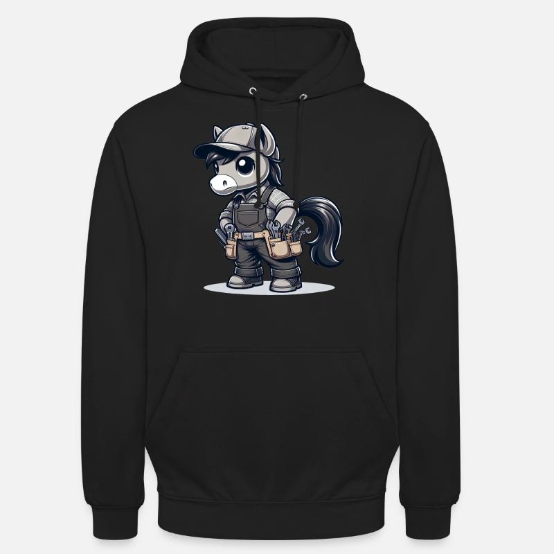 Artisan de cheval mignon - Sweat-shirt à capuche unisexe - noir