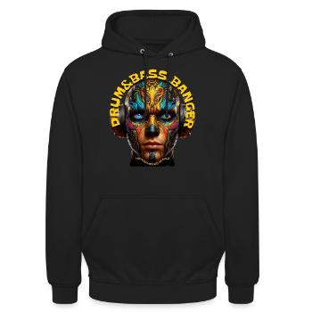 DRUM&BASS BANGER - Cool Dude with Headphones! - Unisex Hoodie - black - Front - Alina (178cm) & Michal (187cm)