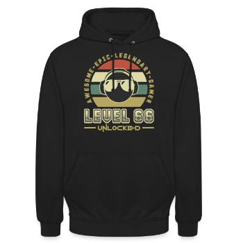 66 - Unisex Hoodie - black - Front - Alina (178cm) & Michal (187cm)