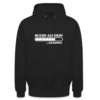 Buchhalterin Spruch Lustiges Buchhalterin Geschenk - Unisex Hoodie - Schwarz - Vorne - Alina (178cm) & Michal (187cm)
