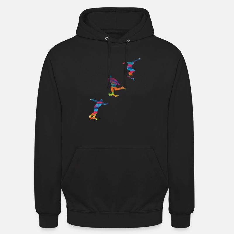 Idée cadeau skateboard skateboard - Sweat-shirt à capuche unisexe - noir
