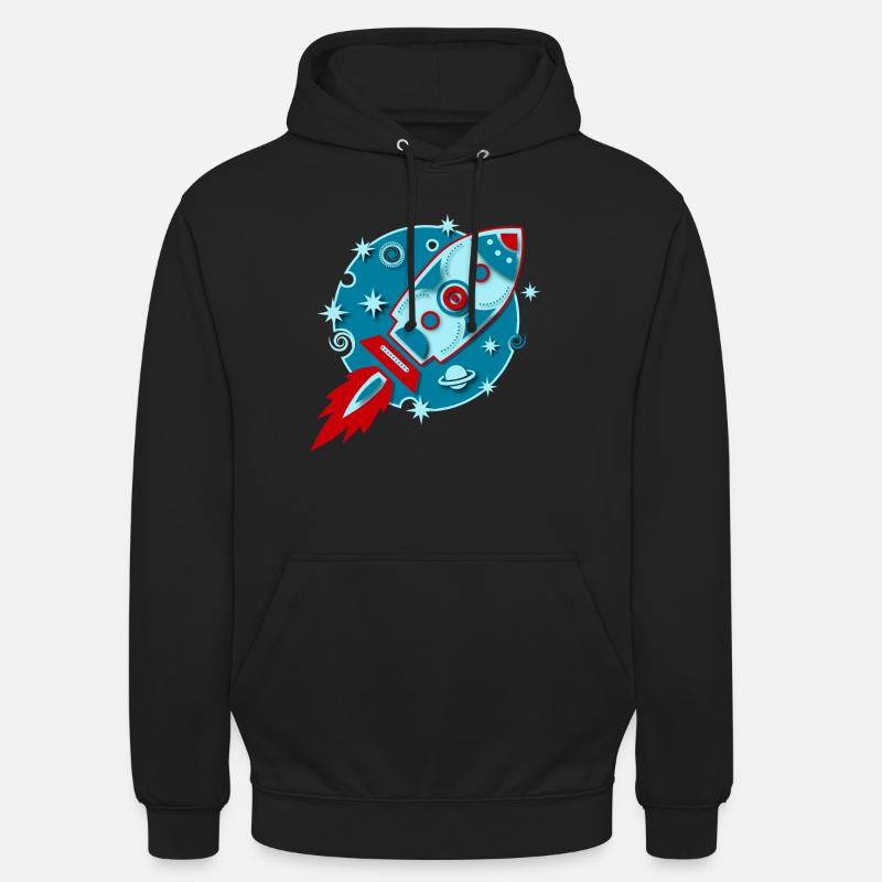 Rétro-fusée Planète Spatial Raumfahrt Sci-fi - Sweat-shirt à capuche unisexe - noir