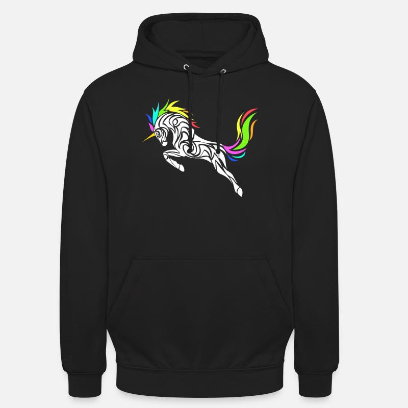 LICORNE STYLISÉE - Sweat-shirt à capuche unisexe - noir