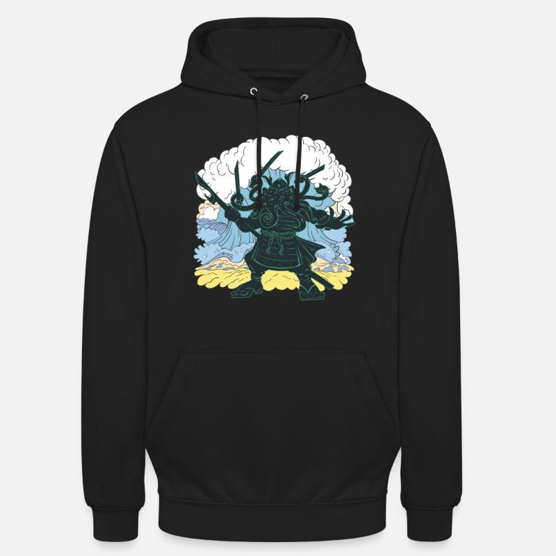 Géant Cthulhu samouraï japonais - Sweat-shirt à capuche unisexe - noir