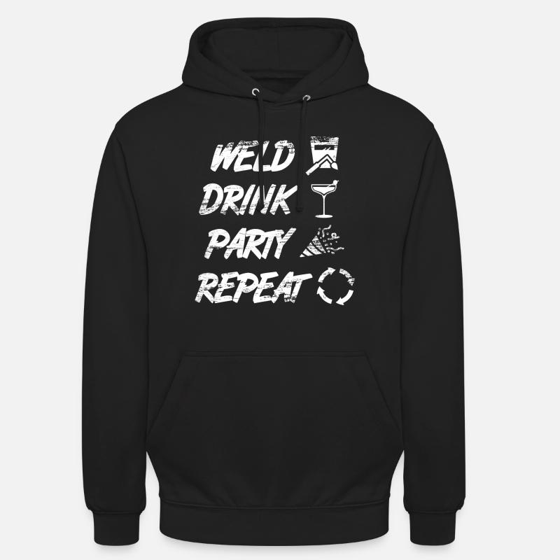 welding, drinking, celebrating, repeating - Unisex Hoodie - black