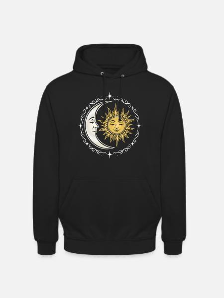 Sun and Moon - Spiritual Symbol - Unisex Hoodie - black
