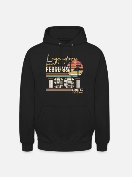 Février 1981 anniversaire 1981 légendes Février - Sweat-shirt à capuche unisexe - noir