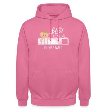Geschenk Schwangere Frau Schwanger Schwangerschaft - Unisex Hoodie - Pink - Vorne - Alina (178cm) & Michal (187cm)