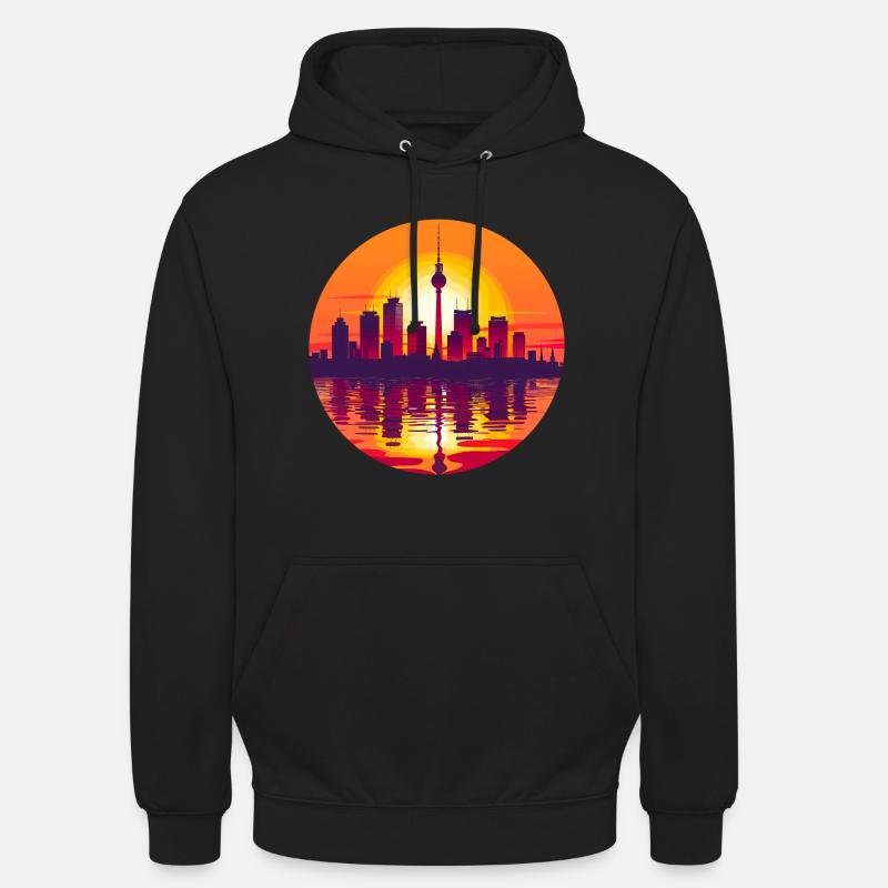 Ligne d’horizon de Berlin - Sweat-shirt à capuche unisexe - noir