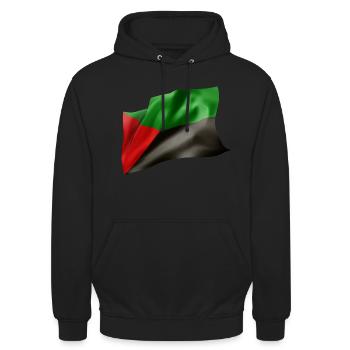 Martinique Drapeau Au Vent - Sweat-shirt à capuche unisexe - noir - Devant - Alina (178cm) & Michal (187cm)