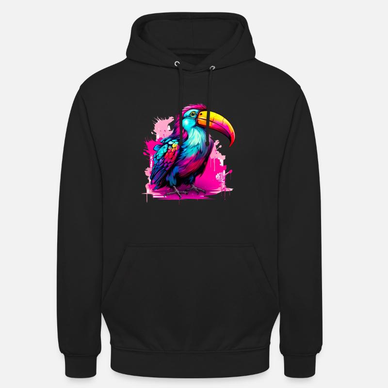 Synthwave Tukan - Unisex Hoodie - Schwarz