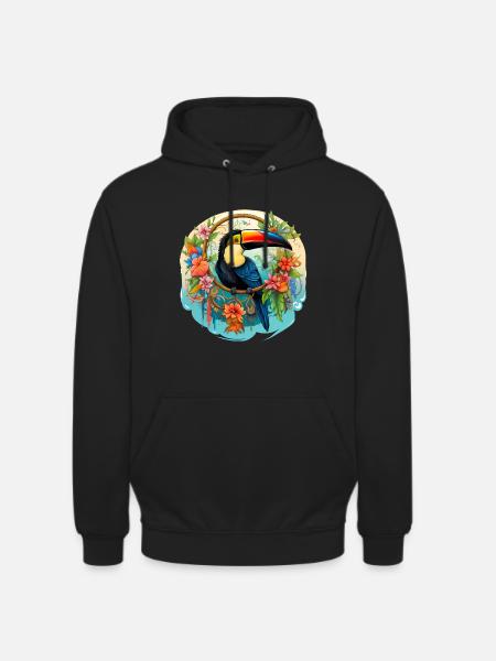 Toucan with dream catcher - Unisex Hoodie - black