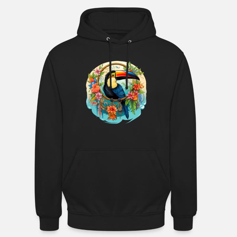 Toucan avec capteur de rêves - Sweat-shirt à capuche unisexe - noir
