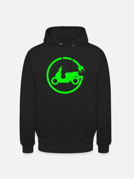 Scooter Electric Scooter Plug Green - Unisex Hoodie - black