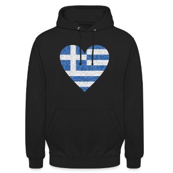 Grèce Drapeau Grec - Sweat-shirt à capuche unisexe - noir - Devant - Alina (178cm) & Michal (187cm)