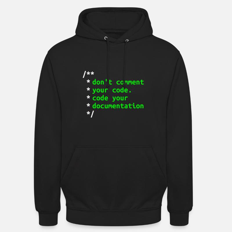 Don't Comment Your Code. Code Your Documentation. Unisex Hoodie
