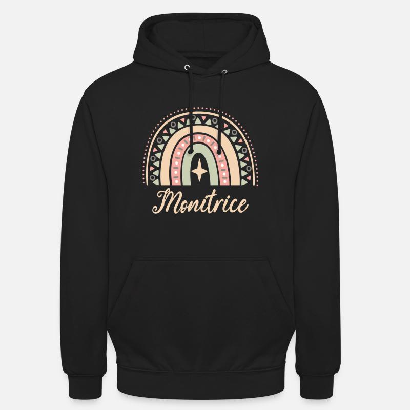 Cadeau Monitrice. Boho Rainbow monitrice. - Sweat-shirt à capuche unisexe - noir