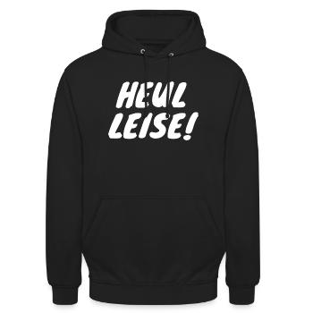 Heul leise, Geschenk, Geschenkidee, Spruch - Unisex Hoodie - Schwarz - Vorne - Alina (178cm) & Michal (187cm)
