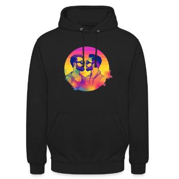 Fierté Amour Hommes - Sweat-shirt à capuche unisexe - noir - Devant - Alina (178cm) & Michal (187cm)