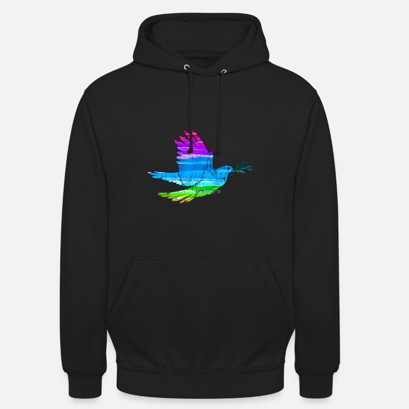 Colombe de la Paix - Sweat-shirt à capuche unisexe - noir