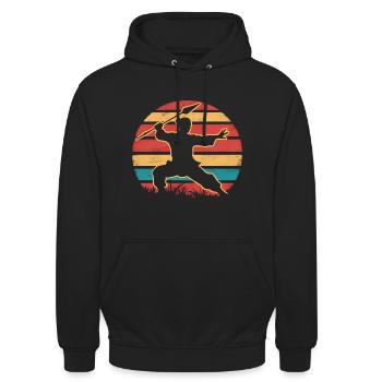 Wushu Spieler Geschenk - Unisex Hoodie - Schwarz - Vorne - Alina (178cm) & Michal (187cm)