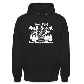 Introvertiert - Unisex Hoodie - Schwarz - Vorne - Alina (178cm) & Michal (187cm)