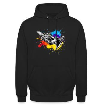 Motocross Supercross Splash - Sweat-shirt à capuche unisexe - noir - Devant - Alina (178cm) & Michal (187cm)