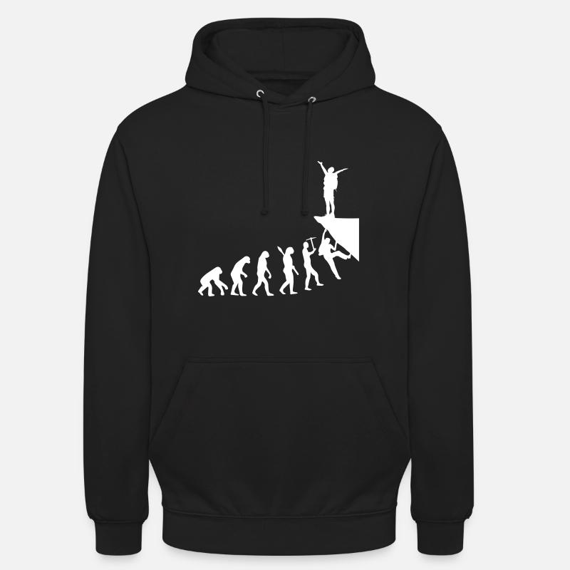 Evolution pour escalader l'alpinisme - Sweat-shirt à capuche unisexe - noir