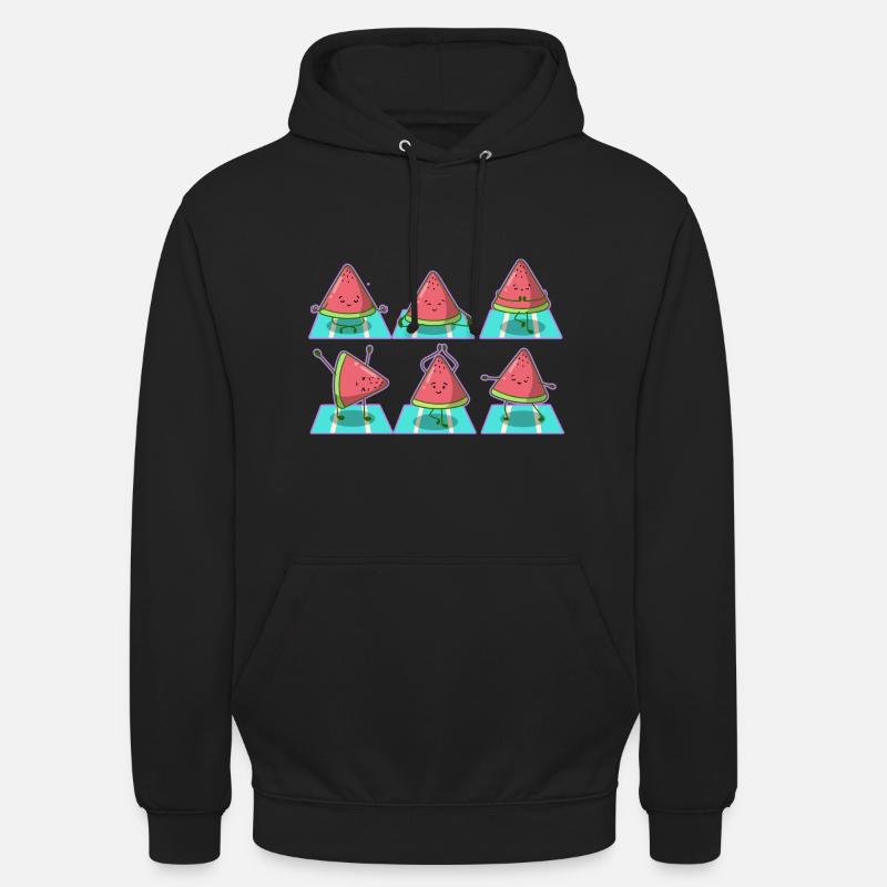 Yoga de la pastèque - Sweat-shirt à capuche unisexe - noir