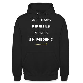 Je mise ! - Sweat-shirt à capuche unisexe - noir - Devant - Alina (178cm) & Michal (187cm)