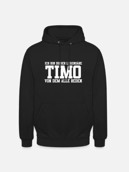 Timo Name Design - Unisex Hoodie - Schwarz