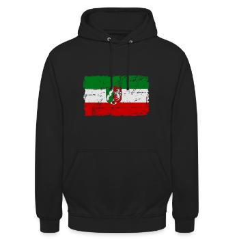 Drapeau Rhénanie du Nord Westphalie - drapeau - Sweat-shirt à capuche unisexe - noir - Devant - Alina (178cm) & Michal (187cm)