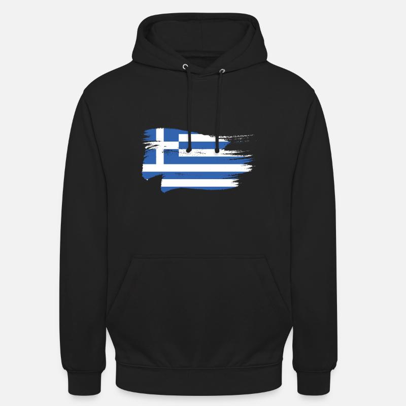 Grèce Drapeau Grec - Sweat-shirt à capuche unisexe - noir