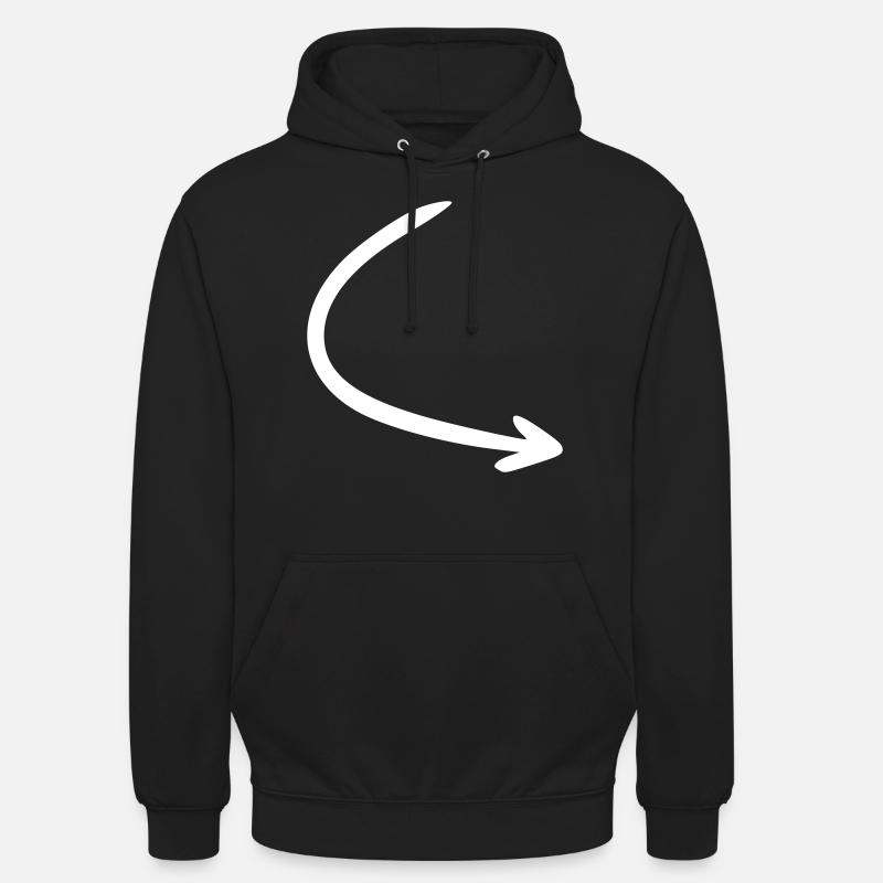 Flèche dessin esquisse blanc - Sweat-shirt à capuche unisexe - noir