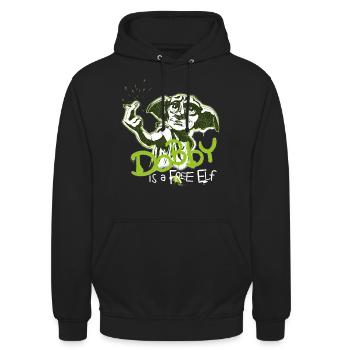 Harry Potter Dobby Ist Ein Freier Elf - Unisex Hoodie - Schwarz - Vorne - Alina (178cm) & Michal (187cm)