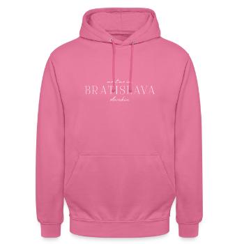 Bratislava Charm T-Shirt - Sweat-shirt à capuche unisexe - rose - Devant - Alina (178cm) & Michal (187cm)