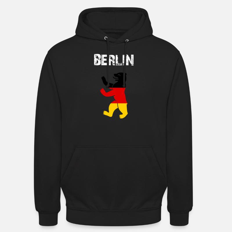 City-Design Berlin Bear 4Msh - Sweat-shirt à capuche unisexe - noir