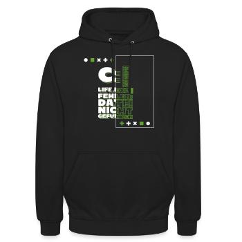 Informatik - C:> Life.exe - Fehler Geschenk - Unisex Hoodie - Schwarz - Vorne - Alina (178cm) & Michal (187cm)
