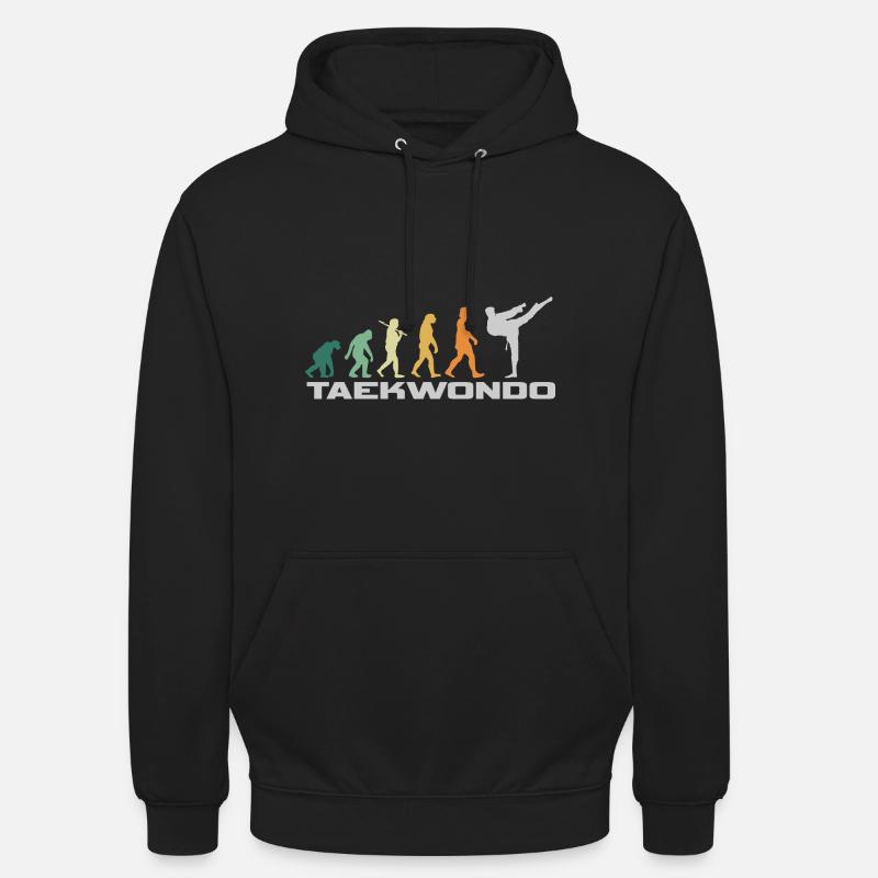 Taekwondo Style rétro - Evolution Man - Sweat-shirt à capuche unisexe - noir