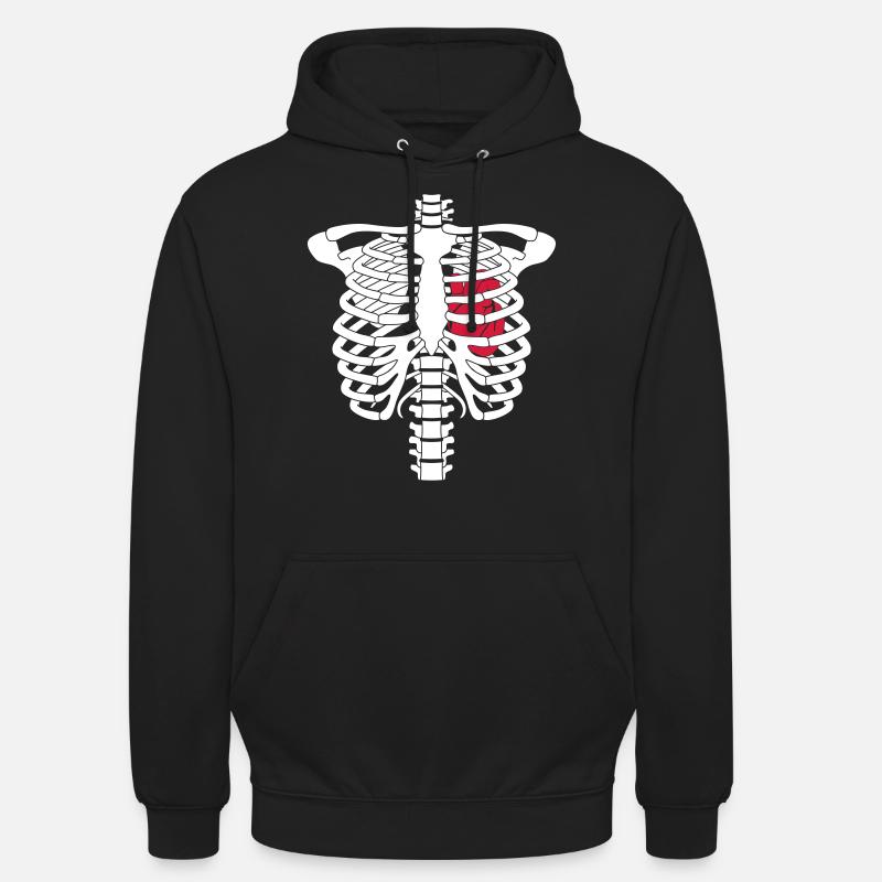 Squelette cœur - Sweat-shirt à capuche unisexe - noir