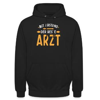 Mit Abstand Der Beste Arzt - Unisex Hoodie - Schwarz - Vorne - Alina (178cm) & Michal (187cm)