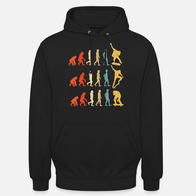 Skateboard Evolution Gift - Unisex Hoodie - black