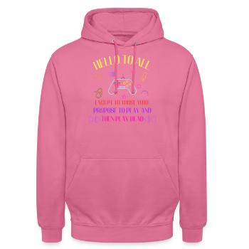 Online ghost gamer - Uniseks hoodie - pink - Voor - Alina (178cm) & Michal (187cm)